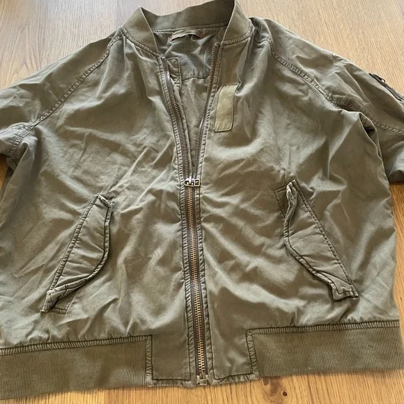 American Eagle Men’s Army Green Bomber Field Jacket Military Fatigue Size XL - Picture 4 of 14